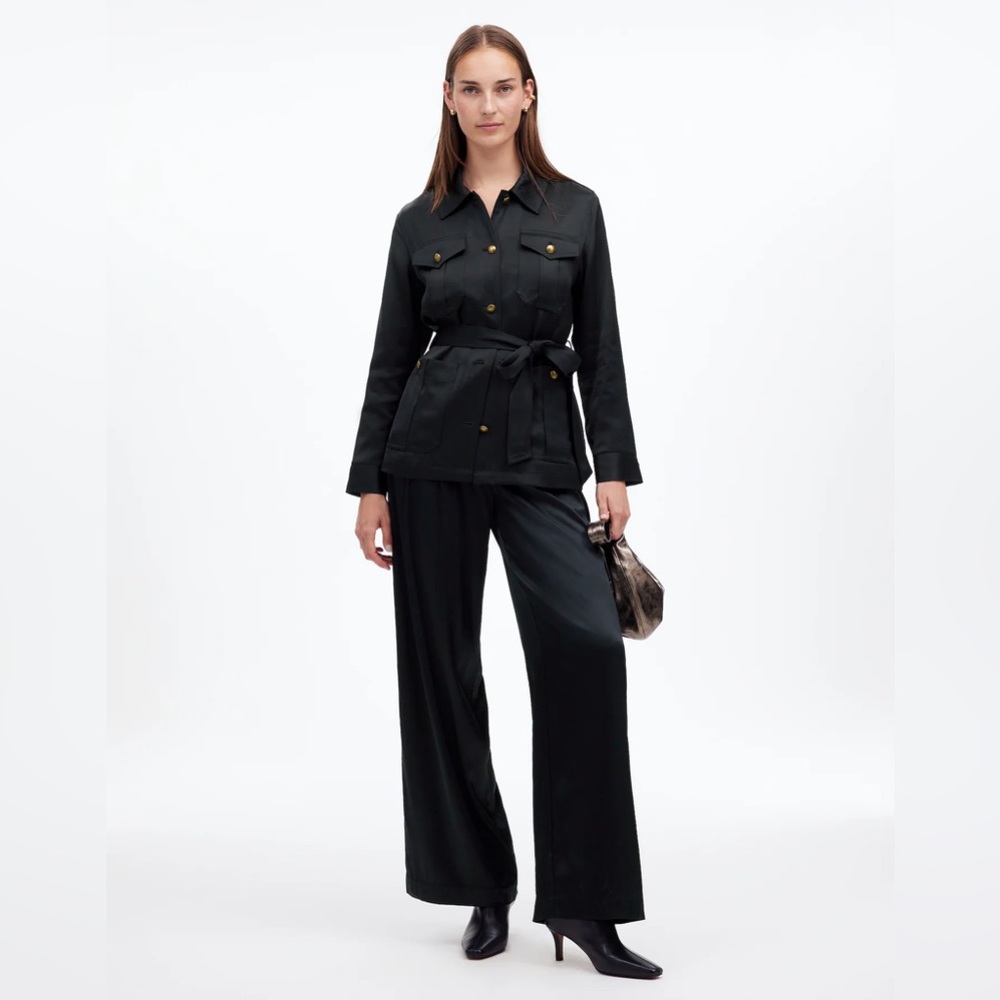 Double-Faced Satin Safari Jacket